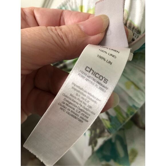 Chico’s Linen Tropical Slacks L - Picture 7 of 12